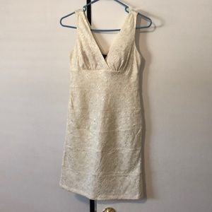 Cream short fitted dress